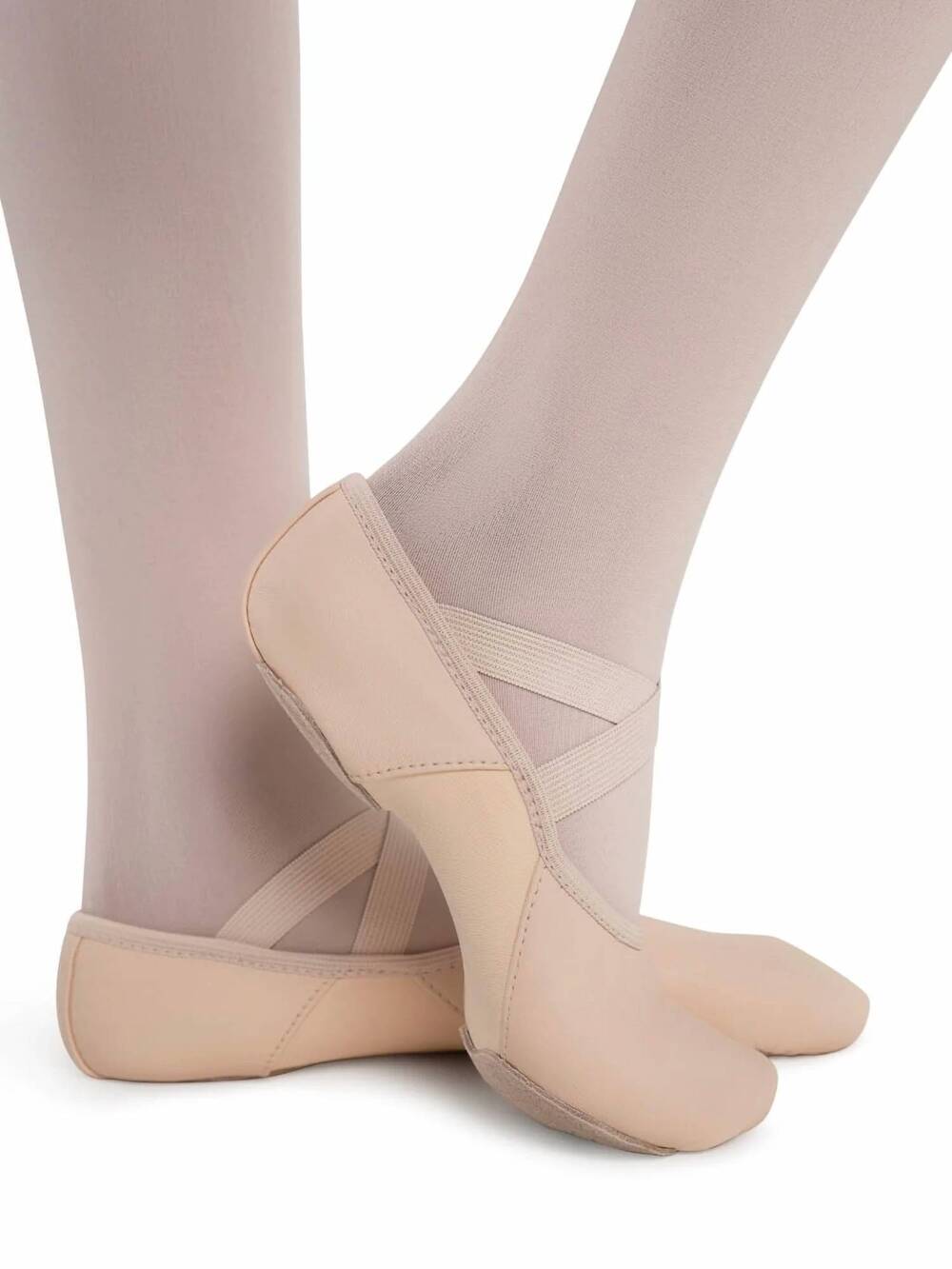 NEW CAPEZIO kids' hanami leather split sole ballet shoe in light pink